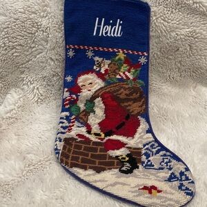 Personalized Blue Santa Christmas Stocking